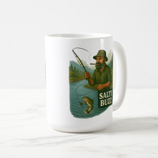 Trout Fishing Salty Buzz Kaffeetasse (VorderseiteRechts)