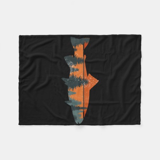 Trout Fly Fishing Nature Outdoor Fisherman Gift Fleecedecke (Vorderseite (Horizontal))