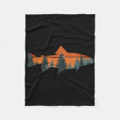 Trout Fly Fishing Nature Outdoor Fisherman Gift Fleecedecke (Vorderseite)