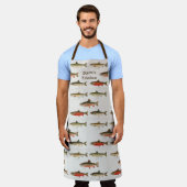 Trout Muster Personalisiert Name Long Kitchen Schürze (Getragen)