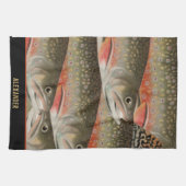 Trout Pattern Aquarell Fisherman Koch Koch Geschirrtuch (Horizontal)