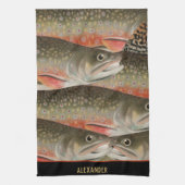 Trout Pattern Aquarell Fisherman Koch Koch Geschirrtuch (Vertikal)