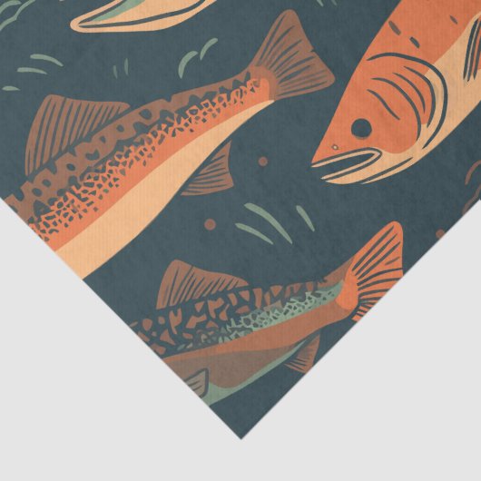 Trout Pattern Seidenpapier (Detail)