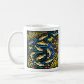 Trout Stream Harmony - Folk Art Fish, Frogs & Drag Kaffeetasse (Links)