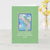 Trout zum Vatertag Karte (Gelbe Blume)