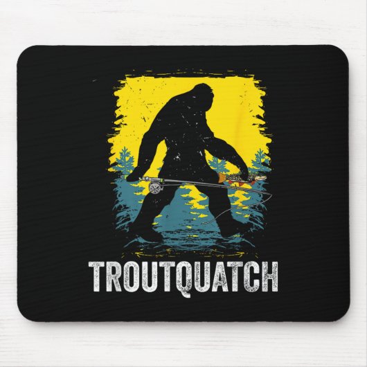 Troutquatch Forellenangeln Fischer Bigfoot Mousepad (Vorne)