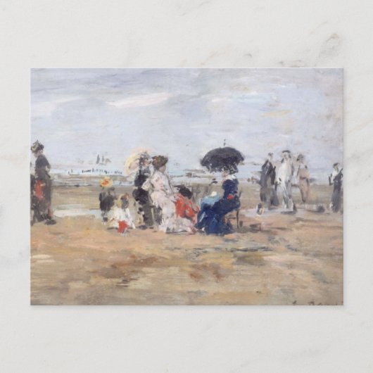 Trouville, Scène de plage, Eugène Boudin Postkarte (Vorderseite)