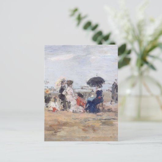 Trouville, Scène de plage, Eugène Boudin Postkarte (Stehend Vorderseite)