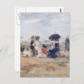 Trouville, Scène de plage, Eugène Boudin Postkarte (Vorne/Hinten)