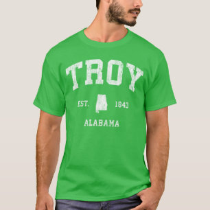 Troy Alabama AL Vintage Athletik Sportdesign lusti T-Shirt