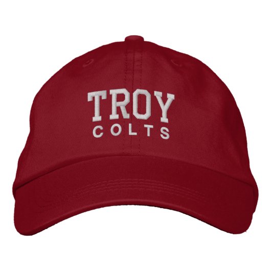 Troy High School bestickter Baseballhut Bestickte Baseballkappe (Vorderseite)