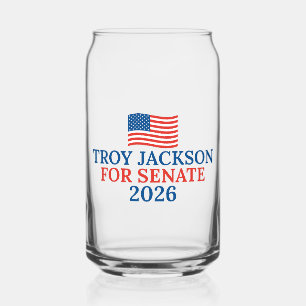 Troy Jackson für den Senat 2026 Wahlparty Dosenglas
