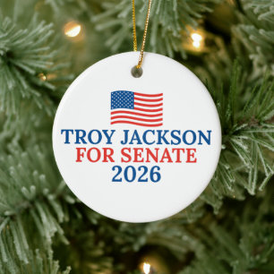 Troy Jackson für den Senat 2026 Weihnachtswahl Keramik Ornament