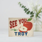 Troy Michigan Apple - Vintage Travel Postkarte (Stehend Vorderseite)