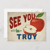 Troy Michigan Apple - Vintage Travel Postkarte (Vorne/Hinten)