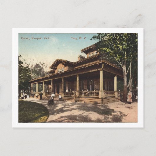 Troy NY Casino, Prospect Park, 1910 Vintag Postkarte (Vorderseite)
