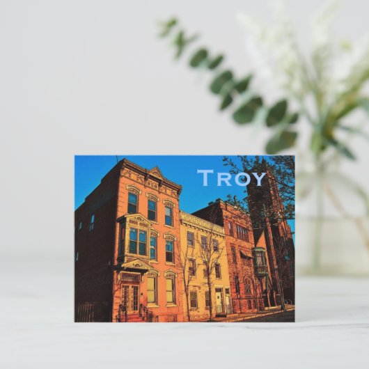 Troy (NY) Postkarte (Stehend Vorderseite)