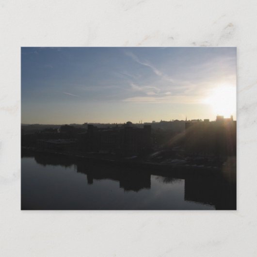 troy Sonnenaufgang auf dem Hudson Postkarte (Vorderseite)