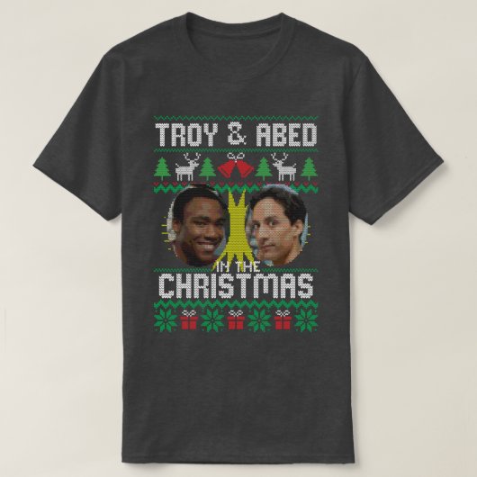 Troy und Abed zu Weihnachten T-Shirt (Design vorne)