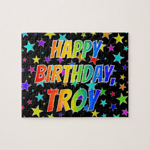 "TROY" Vorname, Spaß "GLÜCKLICHER GEBURTSTAG" Puzzle