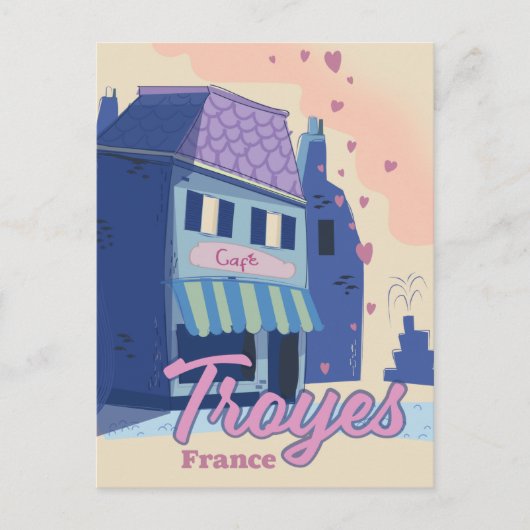 Troyes France Reiseplakat Einladungspostkarte (Vorderseite)