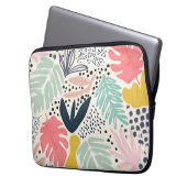 Trpoical Collage Bright farbenfroher Spaß Laptopschutzhülle (Vorderseite Links)