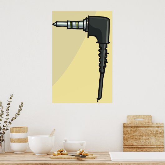 TRRS Audio Jack Connector Tech Gadget Illustration Poster (Küche)