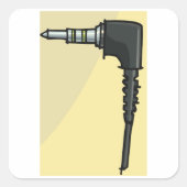 TRRS Audio Jack Connector Tech Gadget Illustration Quadratischer Aufkleber (Vorderseite)