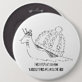 TRTR Sheldon der gemütliche Schnecke Knopf Button (Vorne & Hinten)