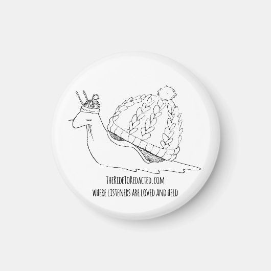 TRTR Sheldon the Cozy Snail button Magnet (Vorne)