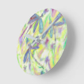 Trüber Libellen Regenbogen Runde Wanduhr (Winkel)
