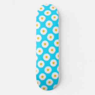Trübes Gänseblümchen-Blumenmuster Himmelblauer Ska Skateboard