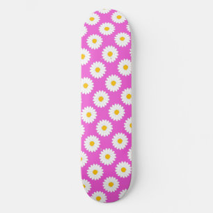 Trübes Gänseblümchen-Blumenmuster Rosa Skateboard