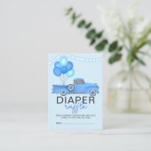 Truck Balloon Baby Showdusche Windeln Raffle Ticke Telefonnummerkarte (Stehend Vorderseite)