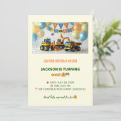 Truck Birthday Invitation – Editable Einladung (Stehend Vorderseite)
