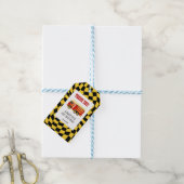 Truck Black Yellow Checkered 3. Geburtstag Geschenkanhänger (Mit Garn)