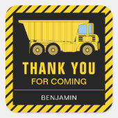 Truck Construction Birthday Party Gefallen Sticker (Vorderseite)