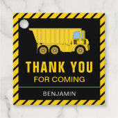 Truck Construction Birthday Party Geschenkanhänger (Vorderseite)