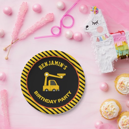 Truck Construction Birthday Party Pappteller (Party)