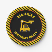 Truck Construction Birthday Party Pappteller (Vorderseite)