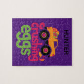"TRUCK CRUSHING EIER" PUZZLE PERSONALISIERT. (Horizontal)