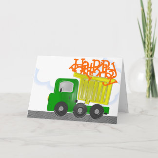 Truck Delivery Yellow Birthday Karte