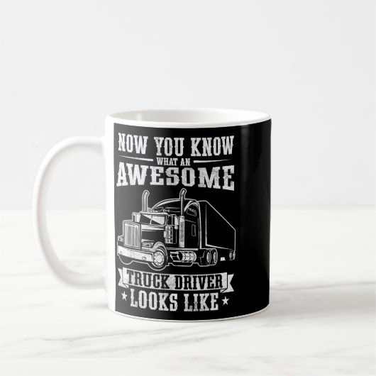Truck Driver Art For Men Women Truck Driver Trucki Kaffeetasse (Links)
