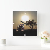 Truck driver quadratische wanduhr (Zuhause)