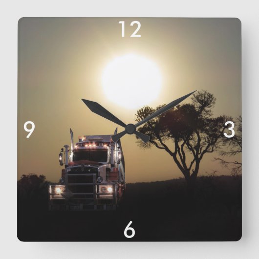 Truck driver quadratische wanduhr (Vorderseite)