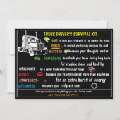 Truck Driver’s Survival Kit Funny & Thoughtful  Dankeskarte (Vorderseite)