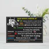 Truck Driver’s Survival Kit Funny & Thoughtful  Dankeskarte (Stehend Vorderseite)