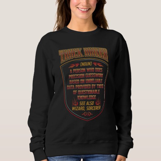 Truck Driver Trucker Dictionary Noun Definition Re Sweatshirt (Vorderseite)