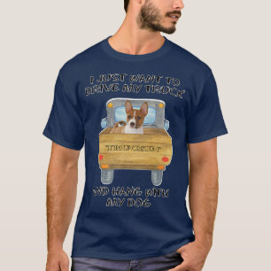 Truck Driving Dog Basenji T-Shirt