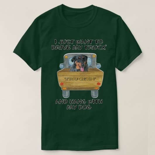 Truck Driving Dog Beauceron T-Shirt (Design vorne)